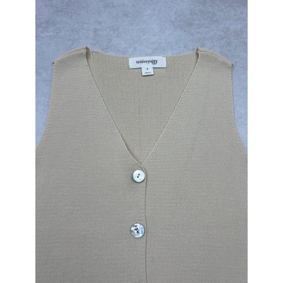 University Club Knit Button Down‎ Sleeveless Midi Dress Small - Picture 4 of 5